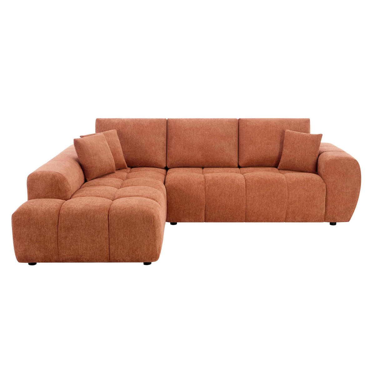 SOFA 3-Sitzer, Terrakotta - Rot, Textil (205/270cm) - Oviala
