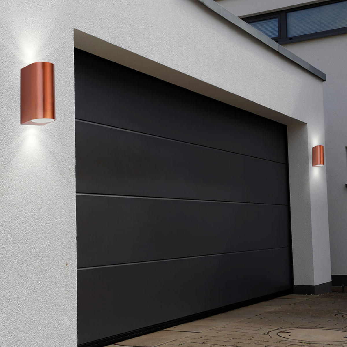 LED AUSSEN-WANDLEUCHTE Kupfer Aluminium 4er Set - Kupferfarben, Metall (6.5/14.5/9.4cm)