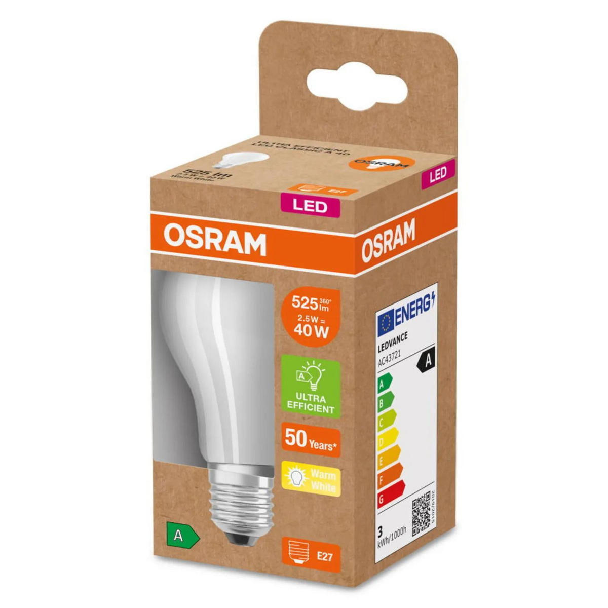 LEUCHTMITTEL E27 - Tropfen P45 Set Weiß - Weiß, Glas (6/10.5cm) - Osram