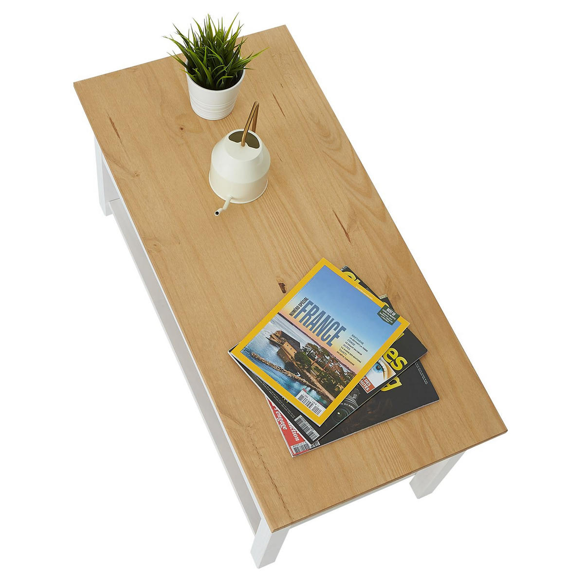 COUCHTISCH TEQUILA - Weiß/Braun, Holz (48/100/45cm) - IDIMEX