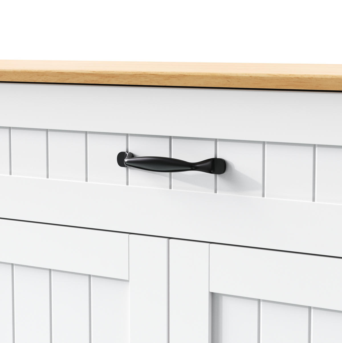 GESCHIRRSCHRANK 107x40x84 cm Weiß mit Schublade - Weiß/Braun, Holzwerkstoff (40/84/107cm) - Modfu