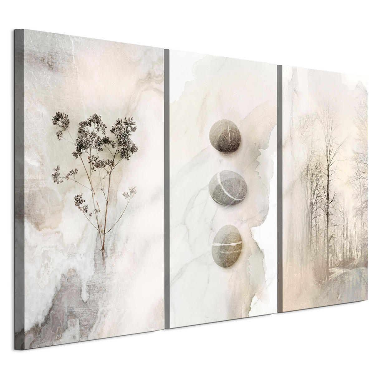 LEINWANDBILD Wald 3-tlg. 120x80 cm - Multicolor, Holz (120/80cm) - LUMASOUL