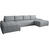 WOHNLANDSCHAFT Costa U Grau, Velours - Schwarz/Grau, Kunststoff/Textil (367/80/169cm) - Beautysofa