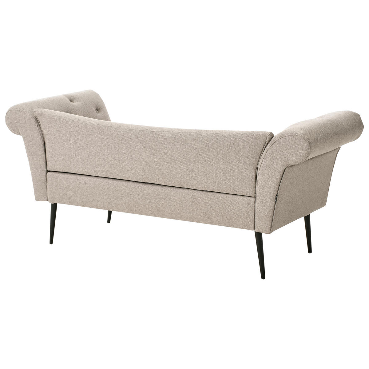 ČALOUNĚNÉ LEHÁTKO CHAISE LONGUE Látka Světle hnědé Nantilly - černá/hnědá, textil (175/76/69cm) - Beliani