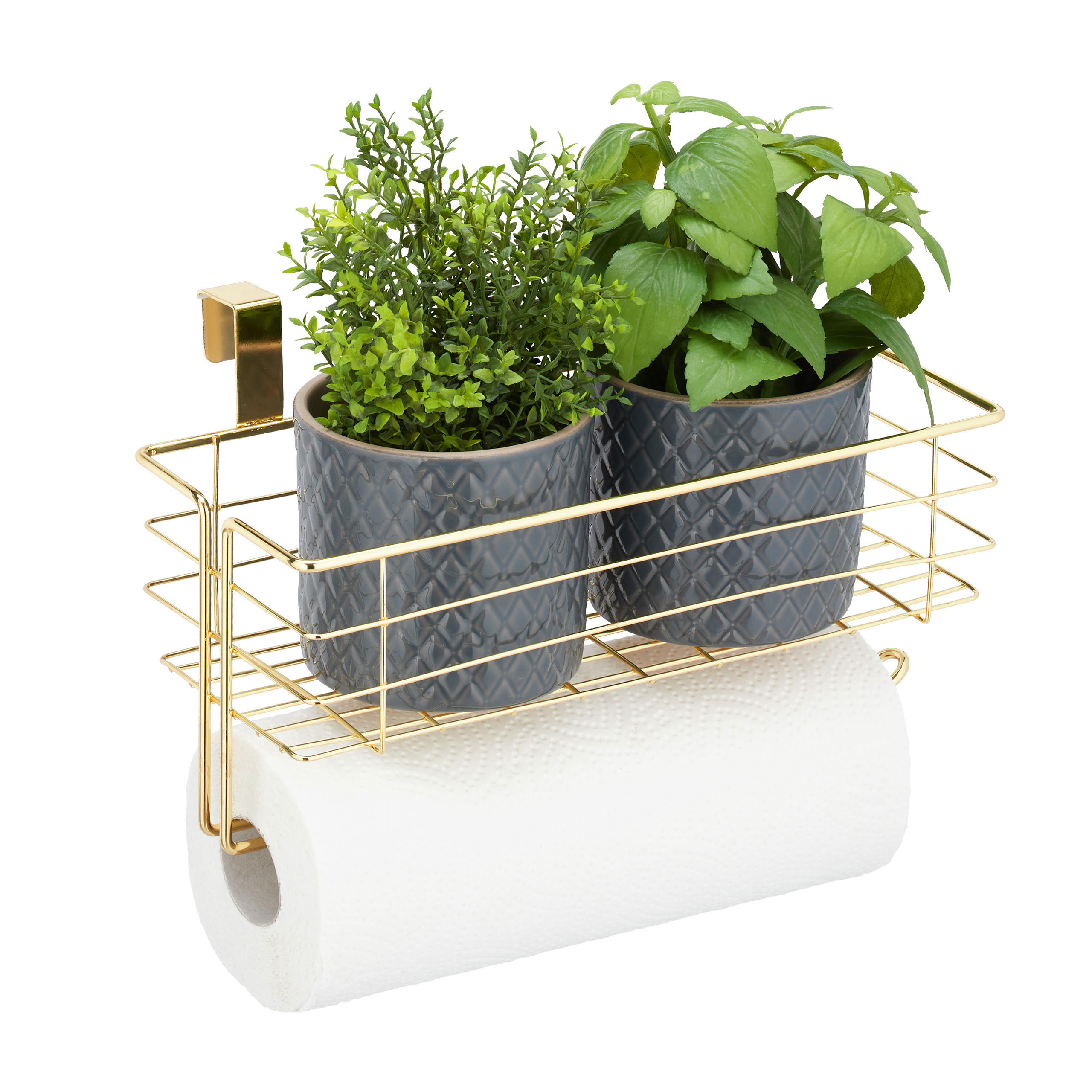 EINHÄNGEKORB - Goldfarben, Metall (31/18/17cm) - Relaxdays