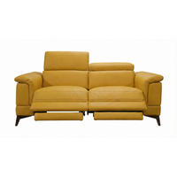 3-SITZER Sofa Planet Echtleder mit 2 x Relaxfunktion Senfgelb - Gelb, Leder/Metall (200/80/110cm)