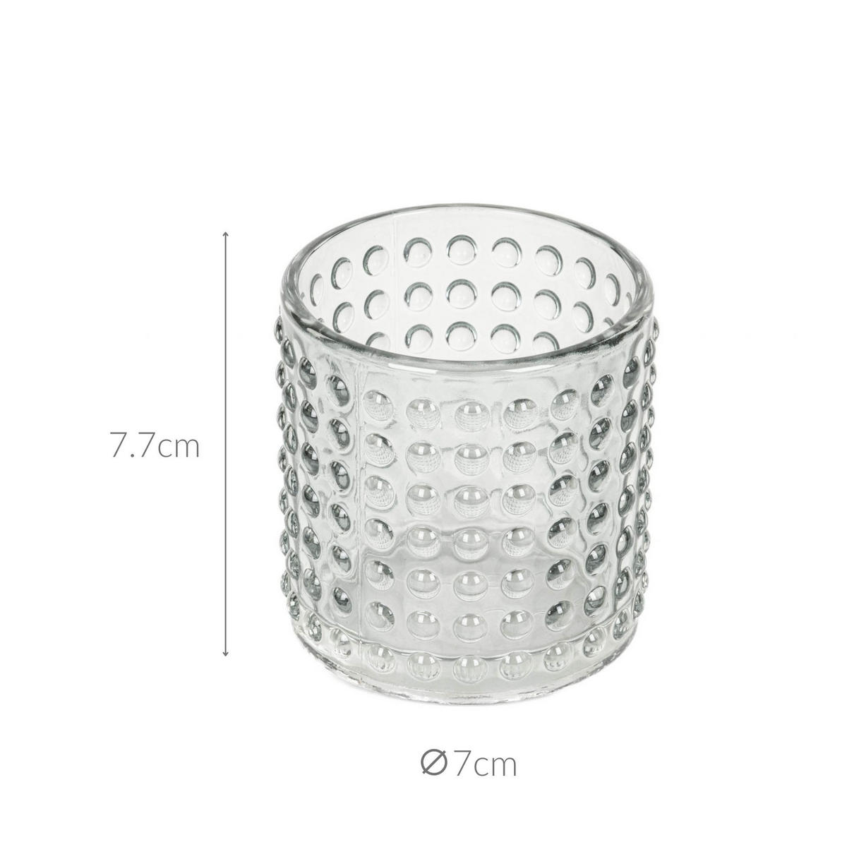 KERZENSTÄNDER Arty 7/7/7,7 cm - Transparent, Glas (7/7.7/7cm) - Homea