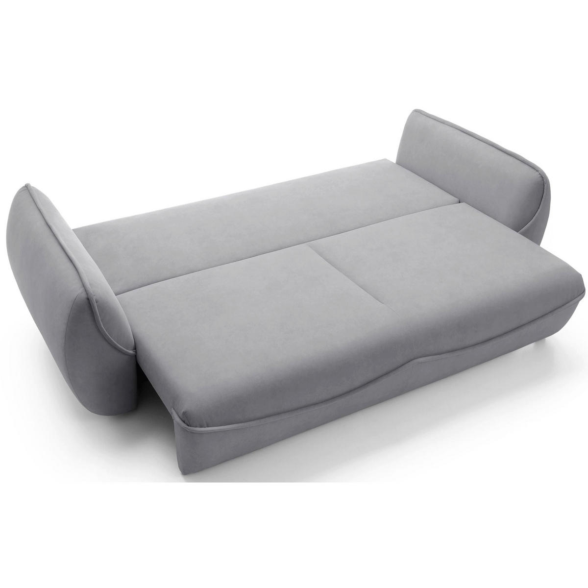 3-SITZER SOFA Cutie Hellgrau Easy-Clean-Velours - Hellgrau/Schwarz, Textil (257/90/114cm) - Selsey
