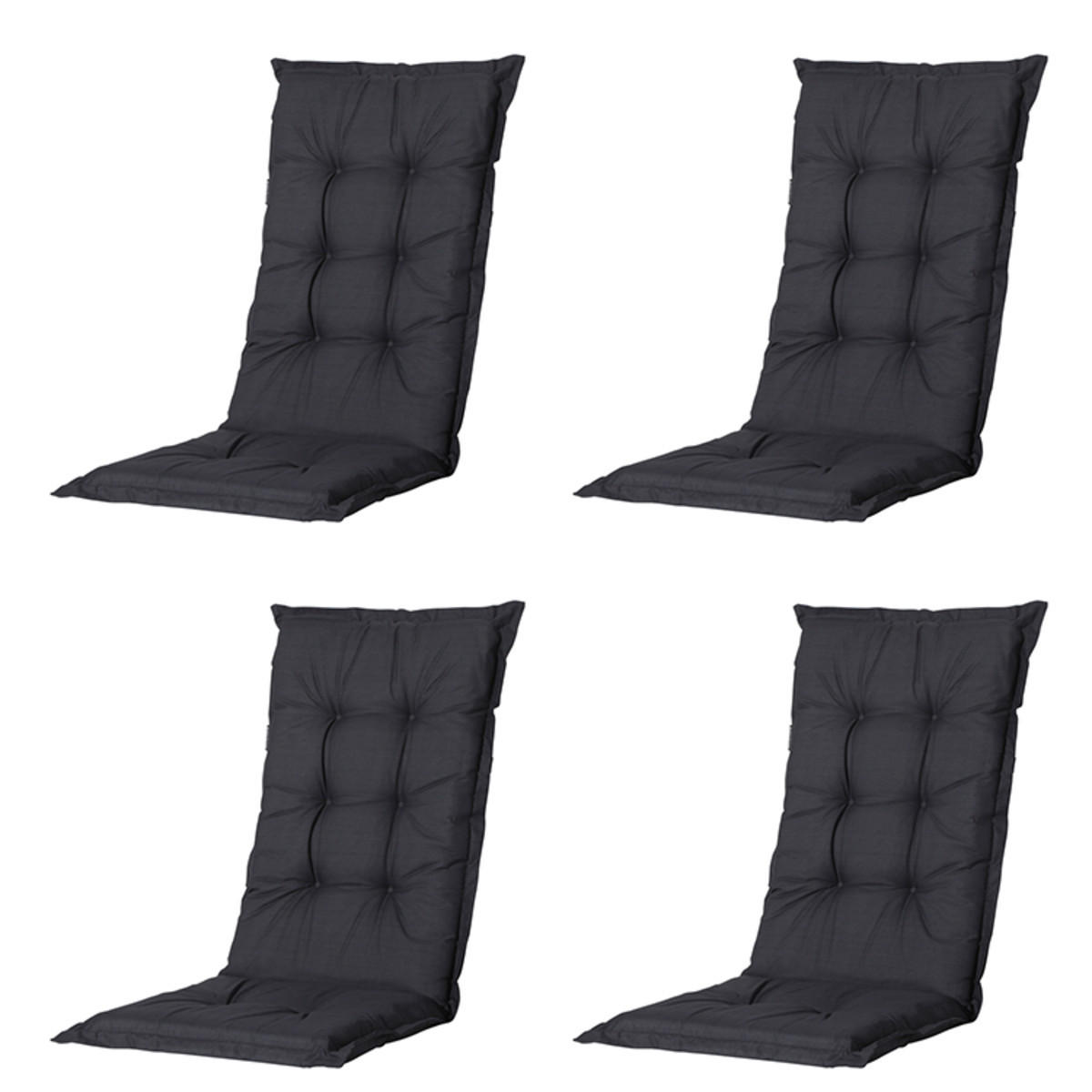 GARTENSTUHLKISSEN Basic 105/50 cm 4er-Set - Schwarz, Textil (50/6/105cm) - Madison