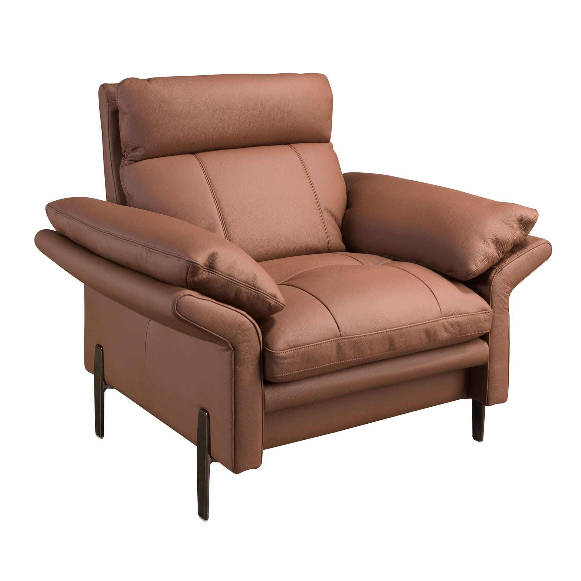 SESSEL Brauner Ledersessel 110/96/94 cm - Chromfarben/Braun, Leder/Metall (110/94/96cm) - ANGEL CERDA