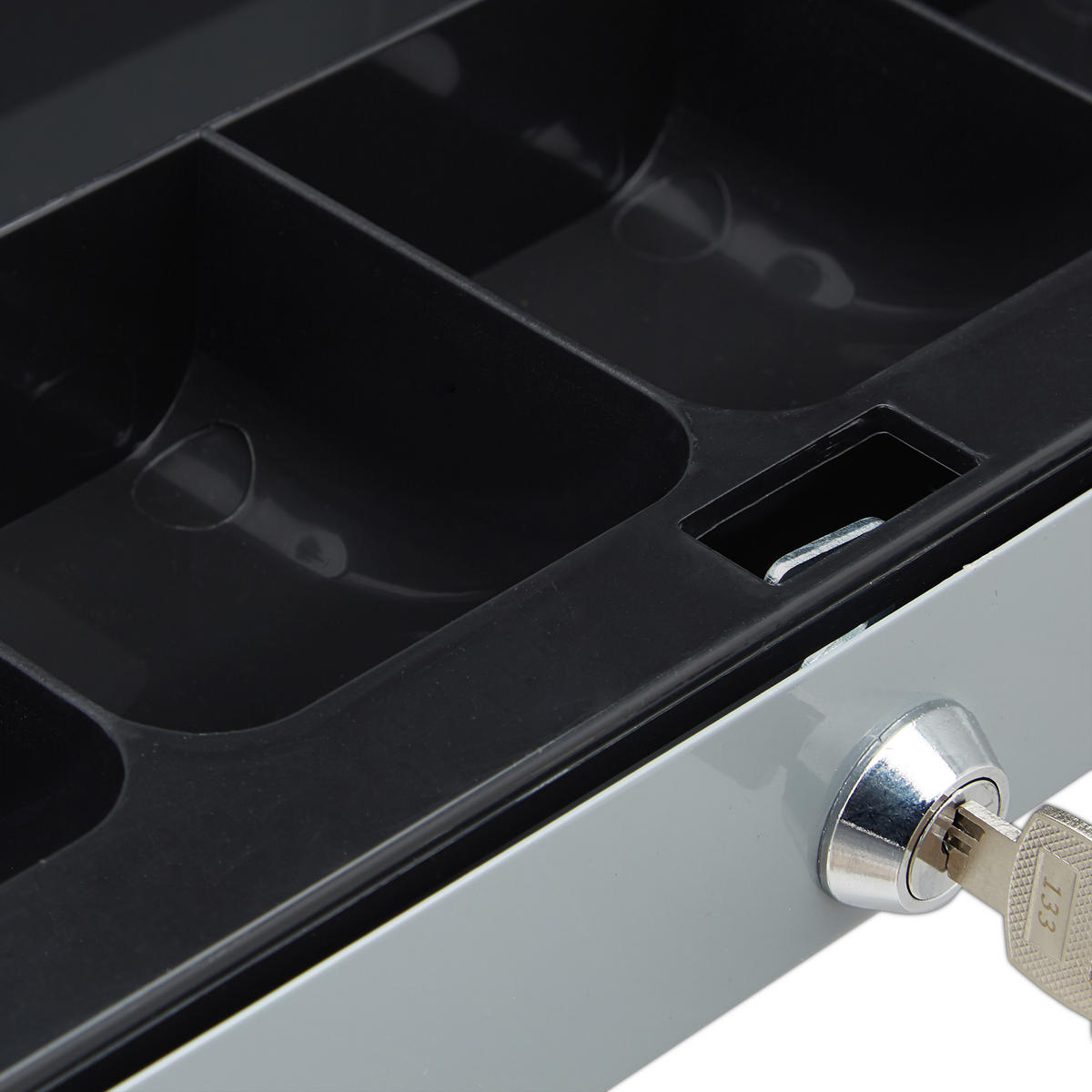 GELDKASSETTE - Grau, Kunststoff/Metall (30/5/20.5cm) - Relaxdays