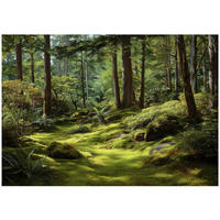 FOTOTAPETE Wald Bäume Grün 300x210 cm - Multicolor, Papier (300/210cm) - Wallarena