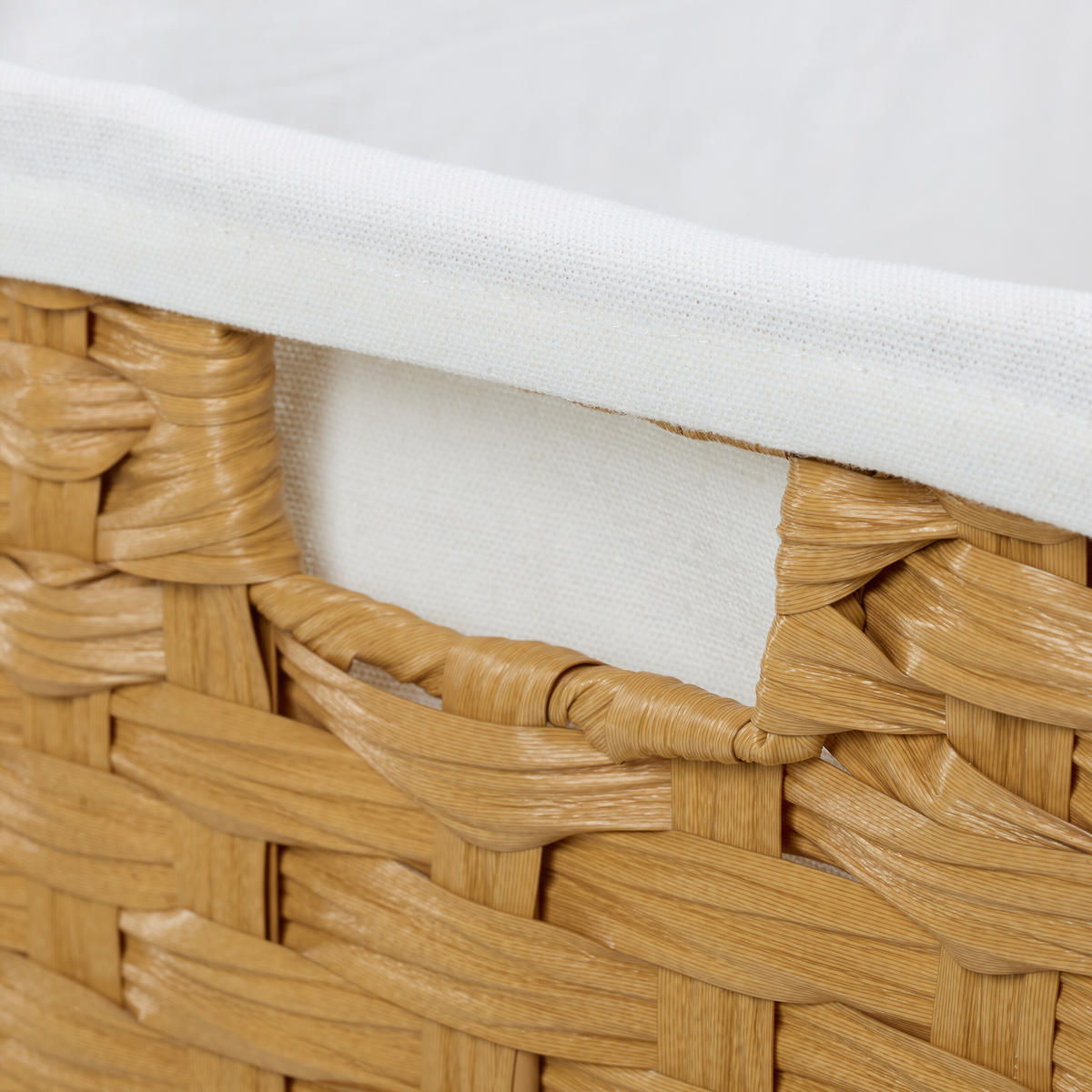 WÄSCHEKORB - Hellbraun, Kunststoff/Textil (58/60/34cm) - Relaxdays