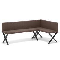 ECKBANK rechts VERO X Webstoff glatt, 196/142 cm Braun - Braun, Textil/Metall (142/196cm) - Idohome