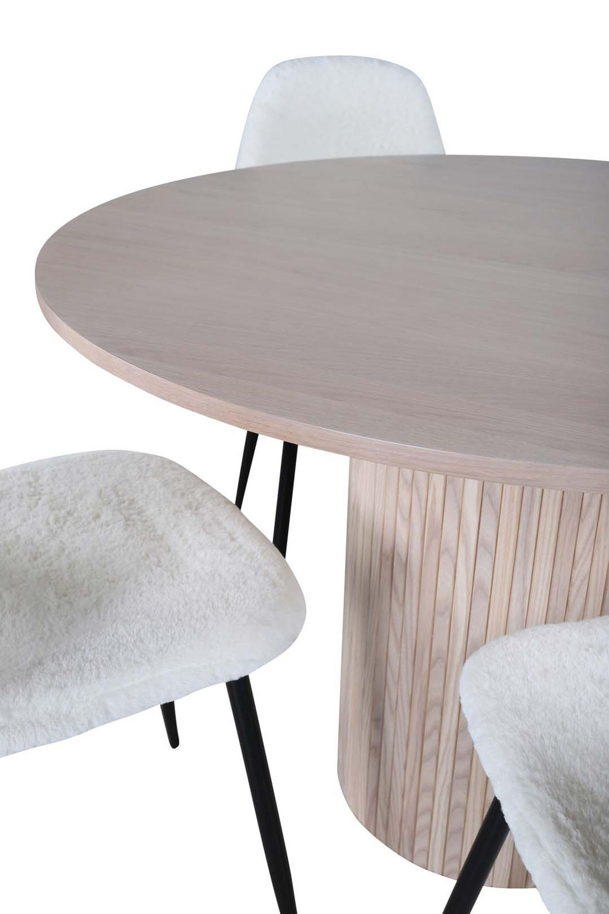 TISCHGRUPPE Whitewash - Weiß, Holzwerkstoff (110/75/110cm) - ebuy24