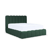 POLSTERBETT CHLOE mit Bettkasten 180x200,Doppelbett mit Stauraum und Lattenrost,Boxspringbett-Optik,ohne Matratze,Schlafzimmer-Dunkelgrün - Dunkelgrün, Holz (180/200cm) - Furnistar