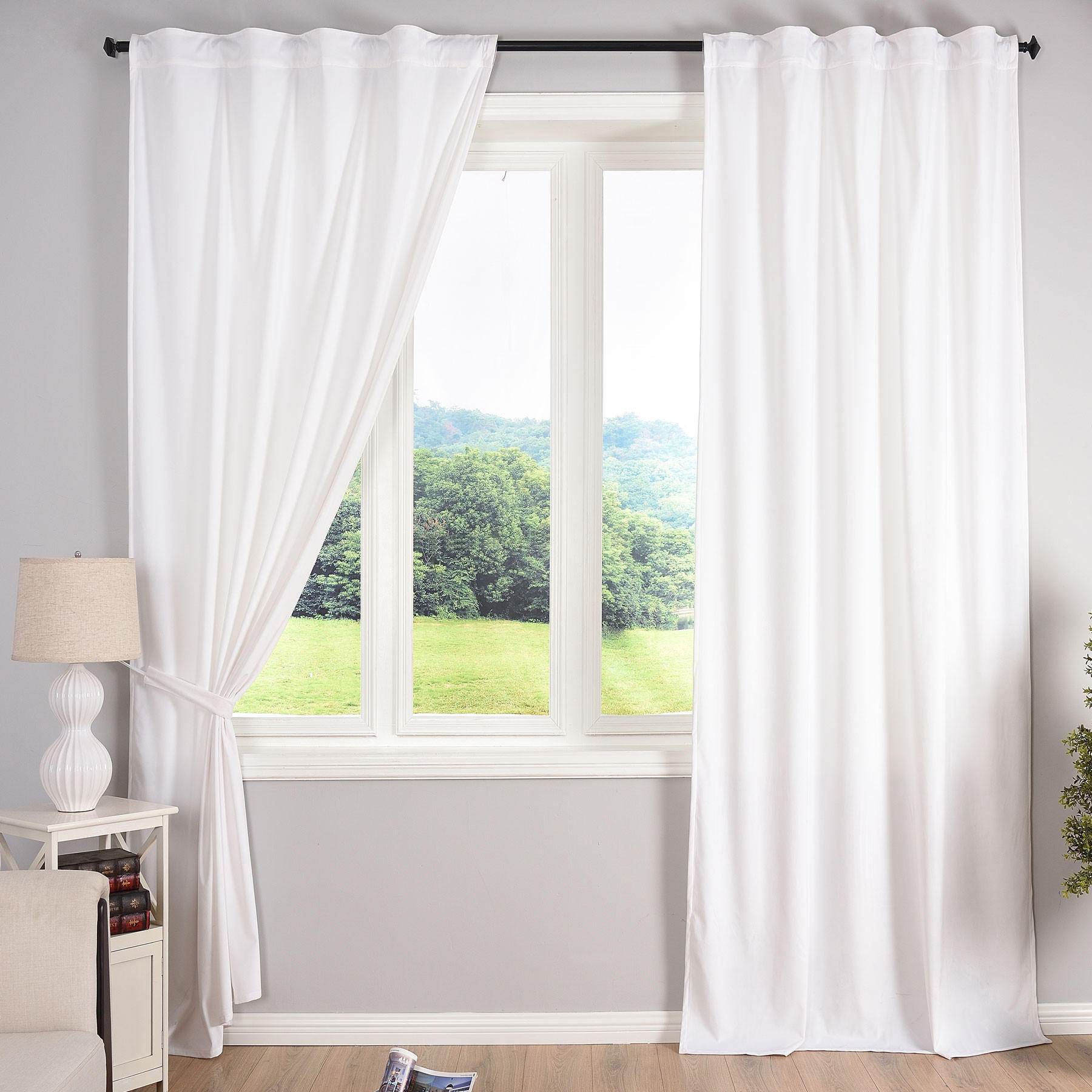 VORHANG 2ER SET MILANO HxB 280x135 cm Weiß - Weiß, Textil (135/280cm) - Gardinenbox