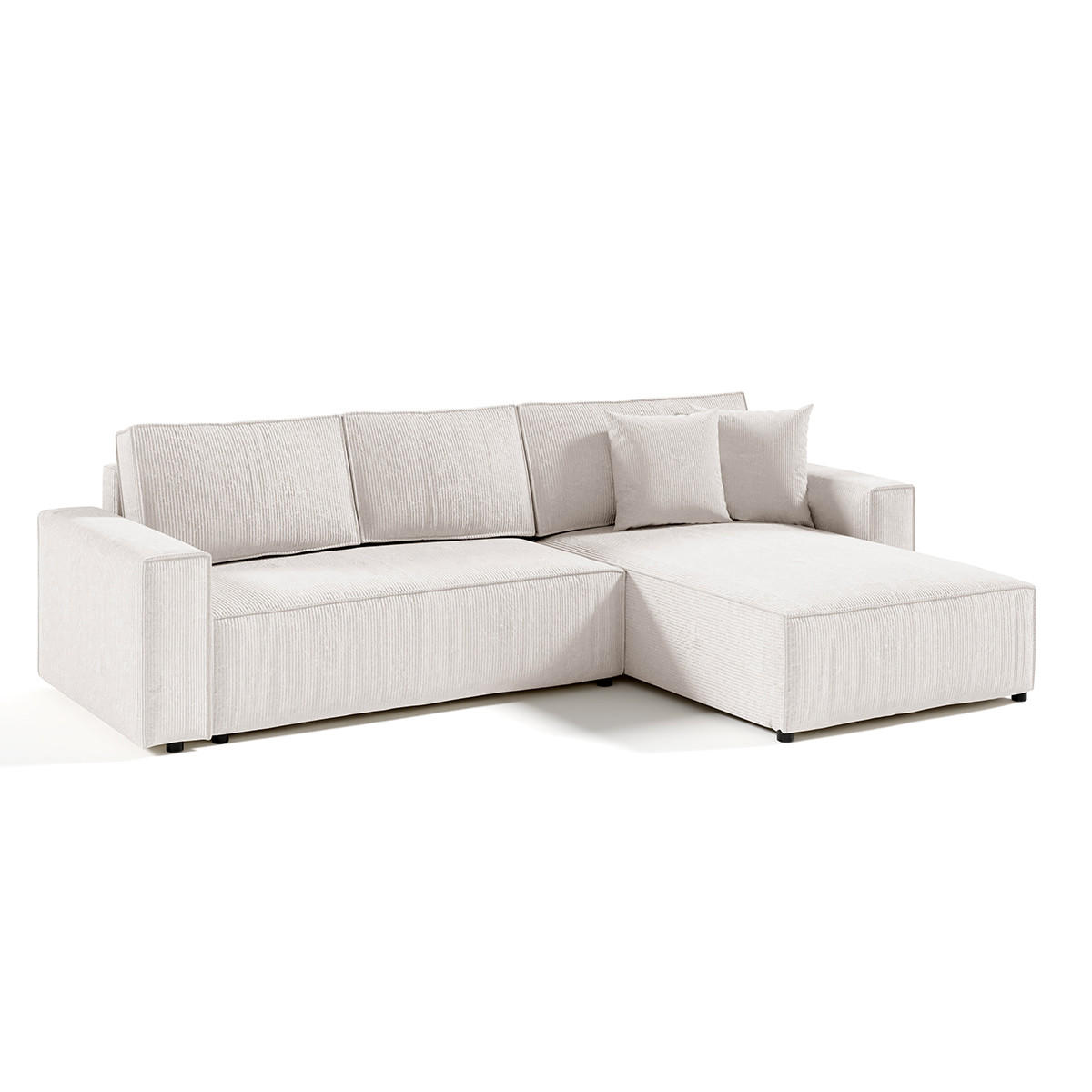 ECKSOFA Isaac 4 Sitzplätze Weiß - Weiß, Holzwerkstoff (294/185cm) - Petits-meubles