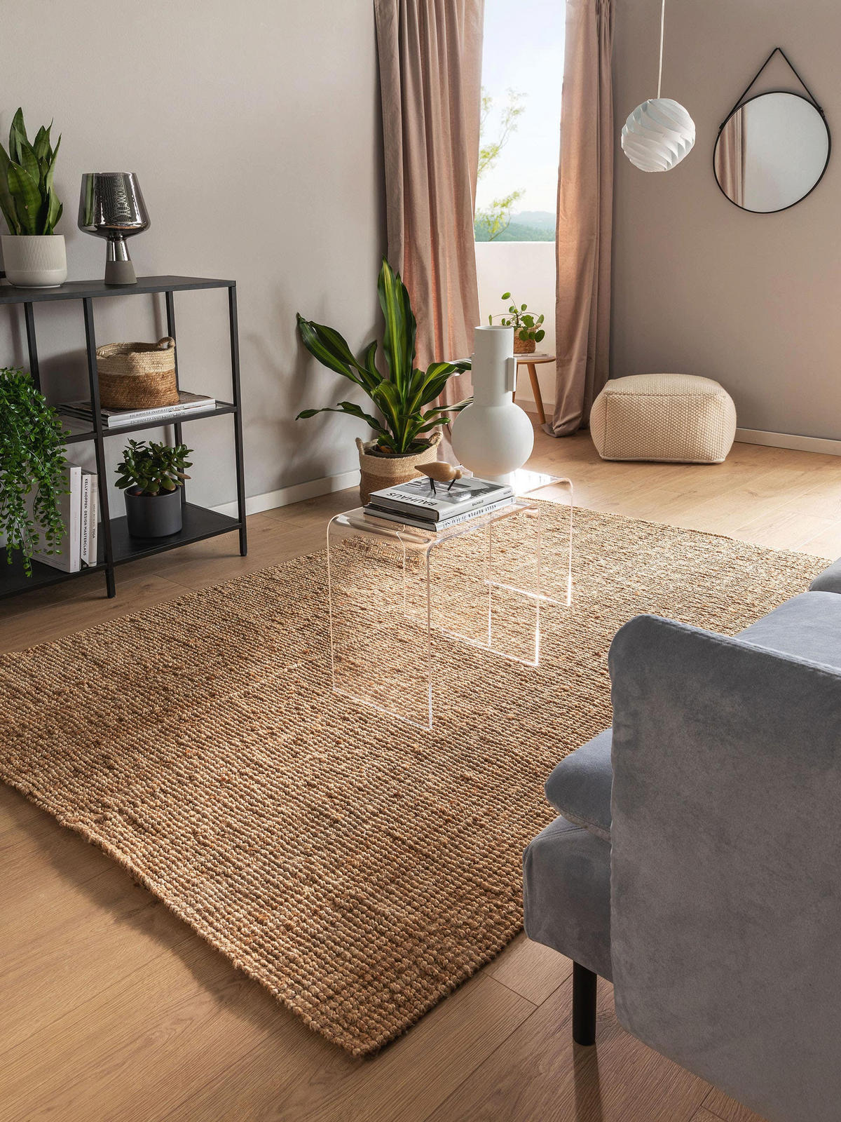JUTETEPPICH Svea Natur 200x300 cm - Naturfarben, Textil (200/300cm) - benuta Pure