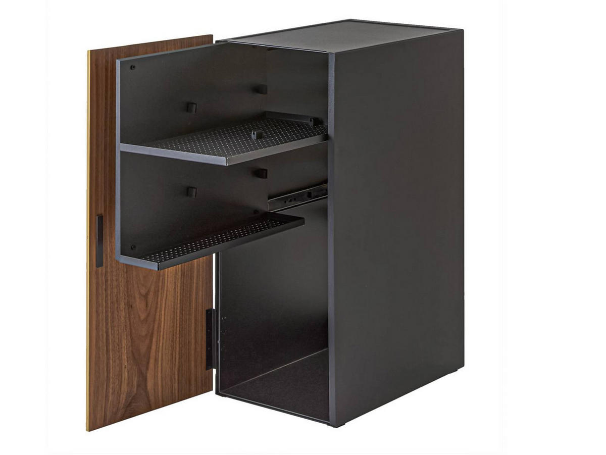 SPIELEKONSOLEN-SCHRANK Tower schwarz 24/60/36 cm - Schwarz, Metall (24/60/36cm) - Yamazaki