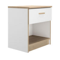 NACHTTISCH 1 Schublade H52 cm Tulle - Weiß, Holzwerkstoff (35/52/48cm) - Calicosy