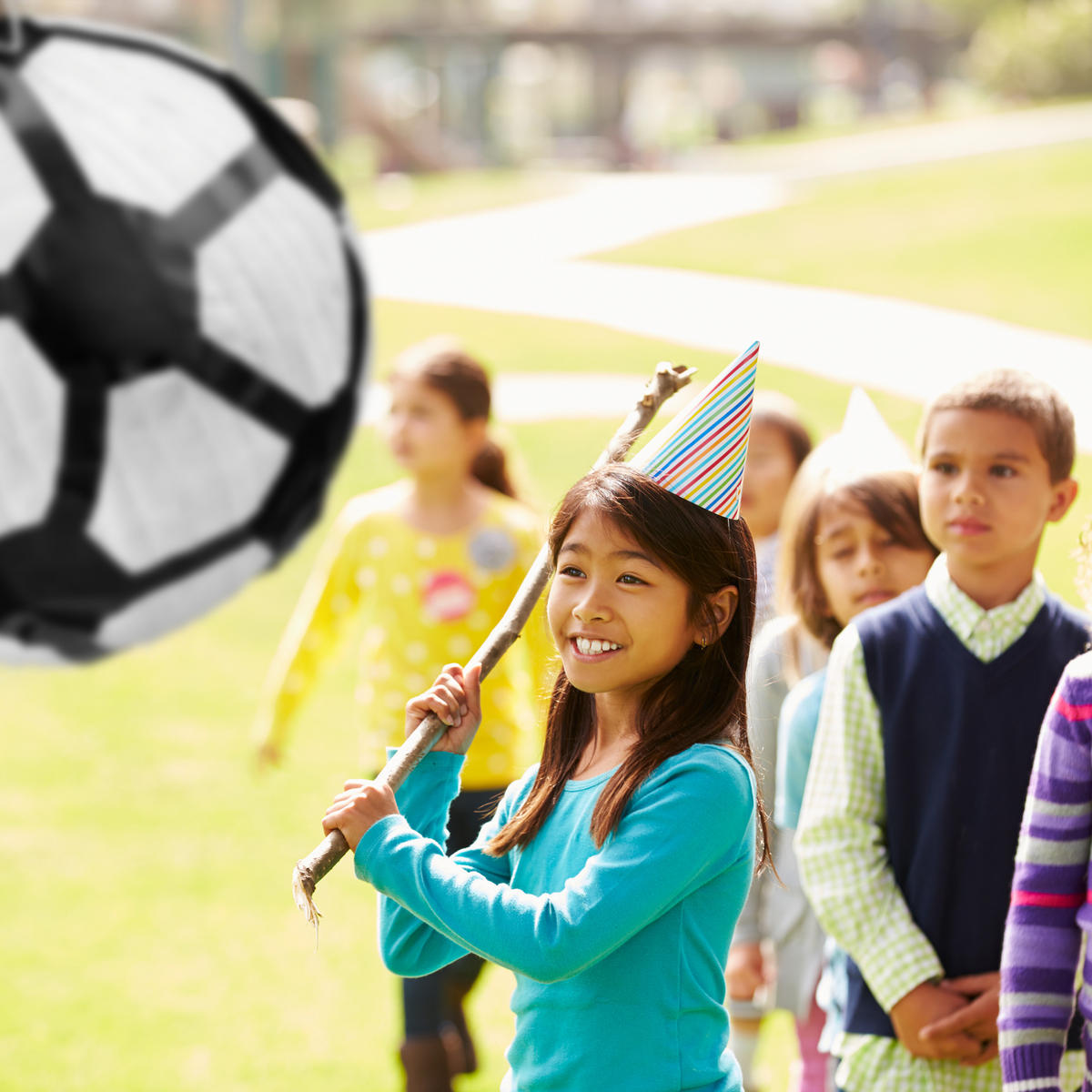 PINATA Fußball - Multicolor, Papier (29/29/29cm) - Relaxdays