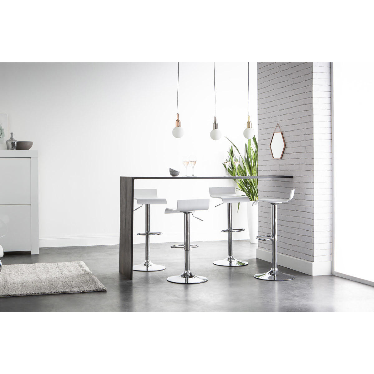 BARHOCKER Design Weiß SURF - Weiß, Holz (41.5/89.5/34cm) - Miliboo