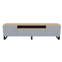 STOJACÍ TV STOLEK CAVA, 200/41/40 cm, dub Artisan - bílá/dub artisan, kompozitní dřevo (200/41/40cm) - MASSENO