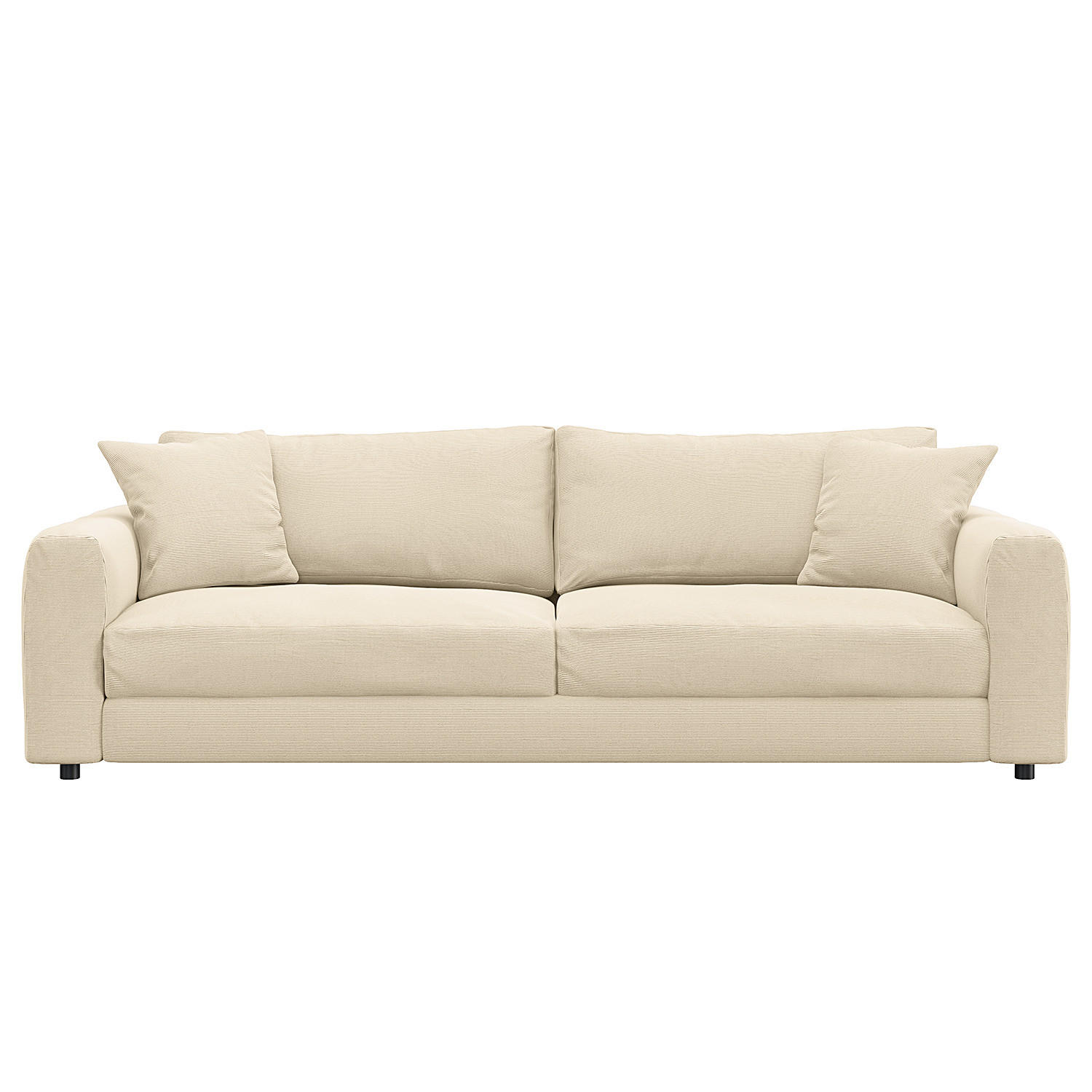 3-SITZER SOFA - Beige/Schwarz, Kunststoff/Textil (238/79/106cm) - home24