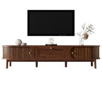 TV-SCHRANK Massivholz Schubladen abgerundet Stauraum modern - Walnussfarben, Holzwerkstoff (39.5/38/170cm) - FLIEKS