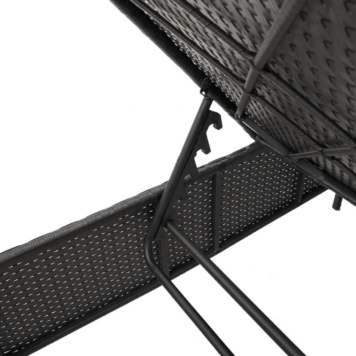 SONNENLIEGEN Mit Auflagen 2 Stk. Schwarz Poly Rattan - Schwarz, Kunststoff (55/97/198cm) - vidaXL
