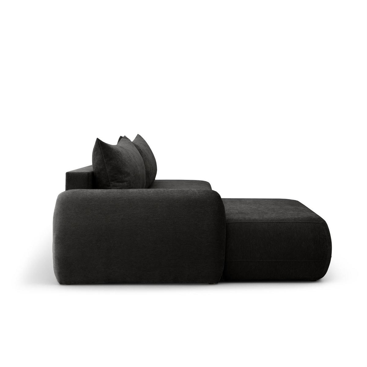 ECKSOFA GOYA mit Schlaffunktion und Bettkasten, Linke,Perfect Harmony 99 - Anthrazit, Textil (184/302cm) - Lookway