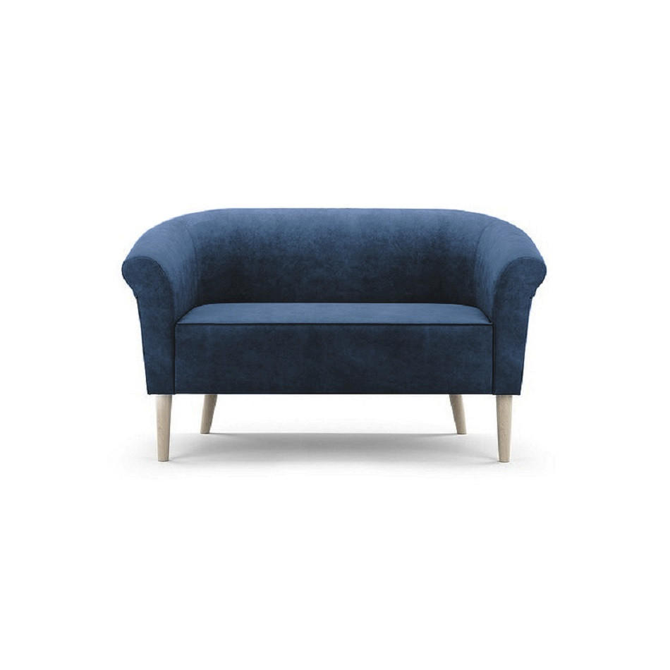 SOFA Pero Marineblau, Buchenholz Beine, Sofa im skandinavischen Stil - Blau/Buchefarben, Holzwerkstoff (132/70/57cm) - Bettso