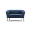 SOFA Pero Marineblau, Buchenholz Beine, Sofa im skandinavischen Stil - Blau/Buchefarben, Holzwerkstoff (132/70/57cm) - Bettso