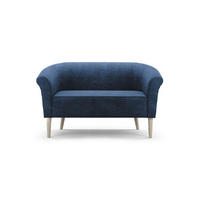 SOFA Pero Marineblau, Buchenholz Beine, Sofa im skandinavischen Stil - Blau/Buchefarben, Holzwerkstoff (132/70/57cm) - Bettso