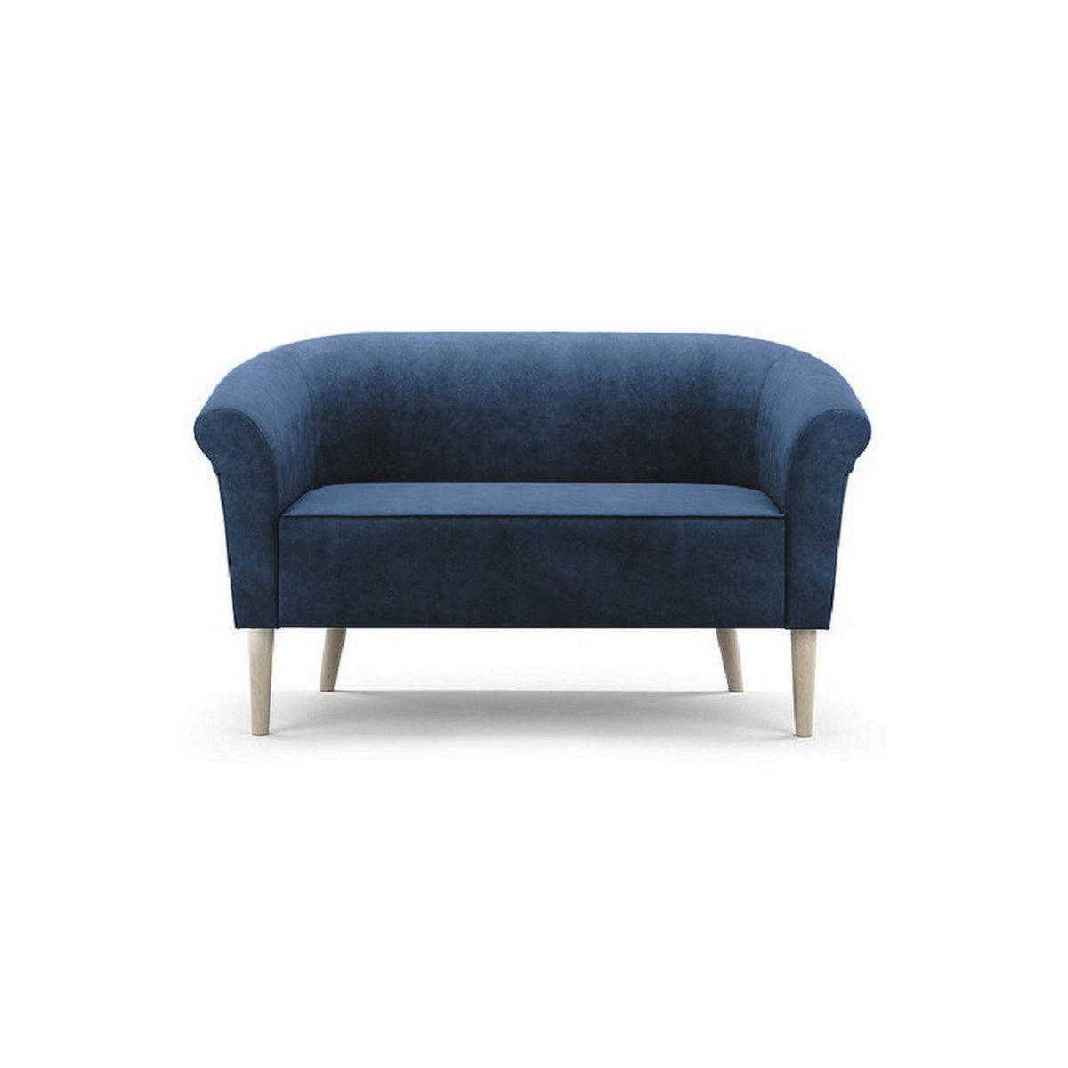 SOFA Pero Marineblau, Buchenholz Beine, Sofa im skandinavischen Stil - Blau/Buchefarben, Holzwerkstoff (132/70/57cm) - Bettso