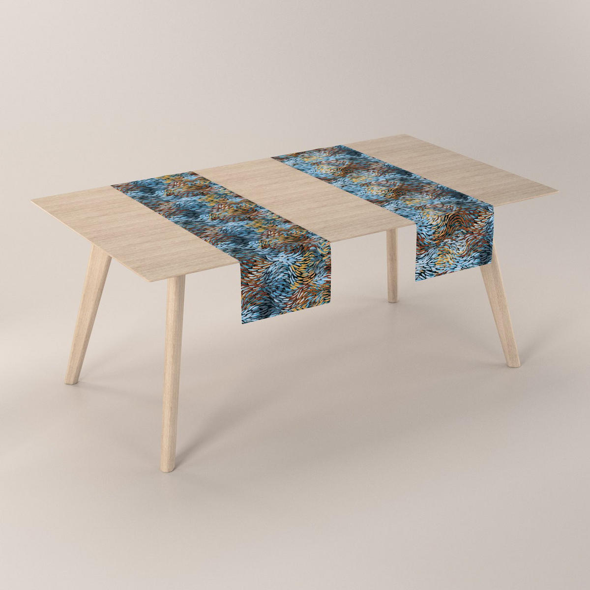 TISCHLÄUFER Intenso Premium, blau und orange, 40x130 cm - Blau, Textil (40/130cm) - Dekoria