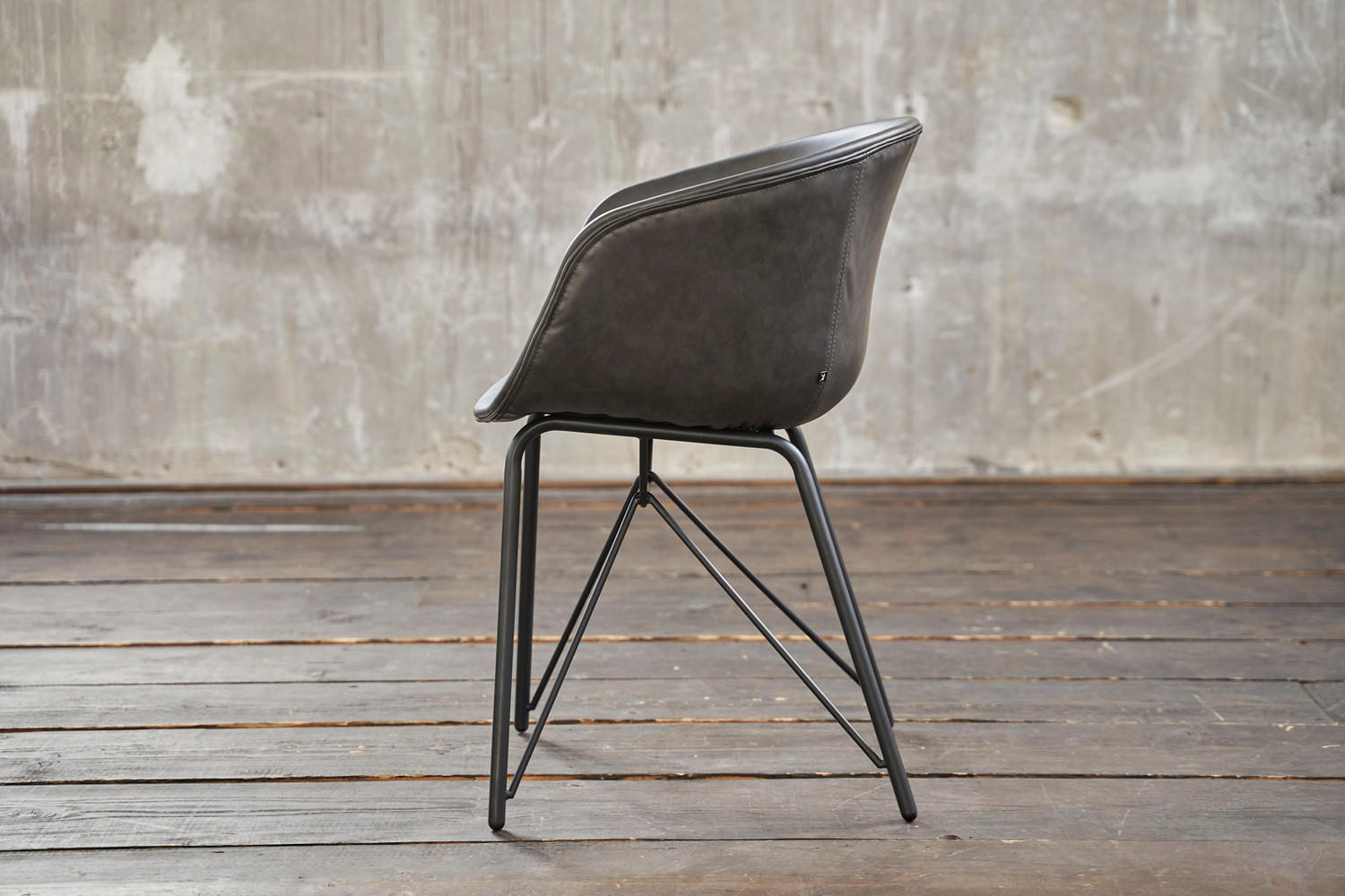 STUHL DANI Grau Kunstleder - Grau, Leder (60/79/52cm) - KAWOLA