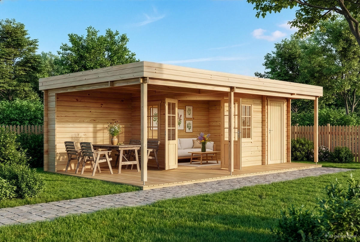 GARTENHAUS Holz Johanna - Naturfarben, Holz (718/228/420cm) - Alpholz