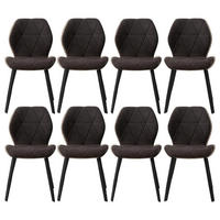 ESSZIMMERSTUHL 8er-Set Leinen-Diamantgewebe Schwarz - Schwarz, Textil (43/86/47.5cm)