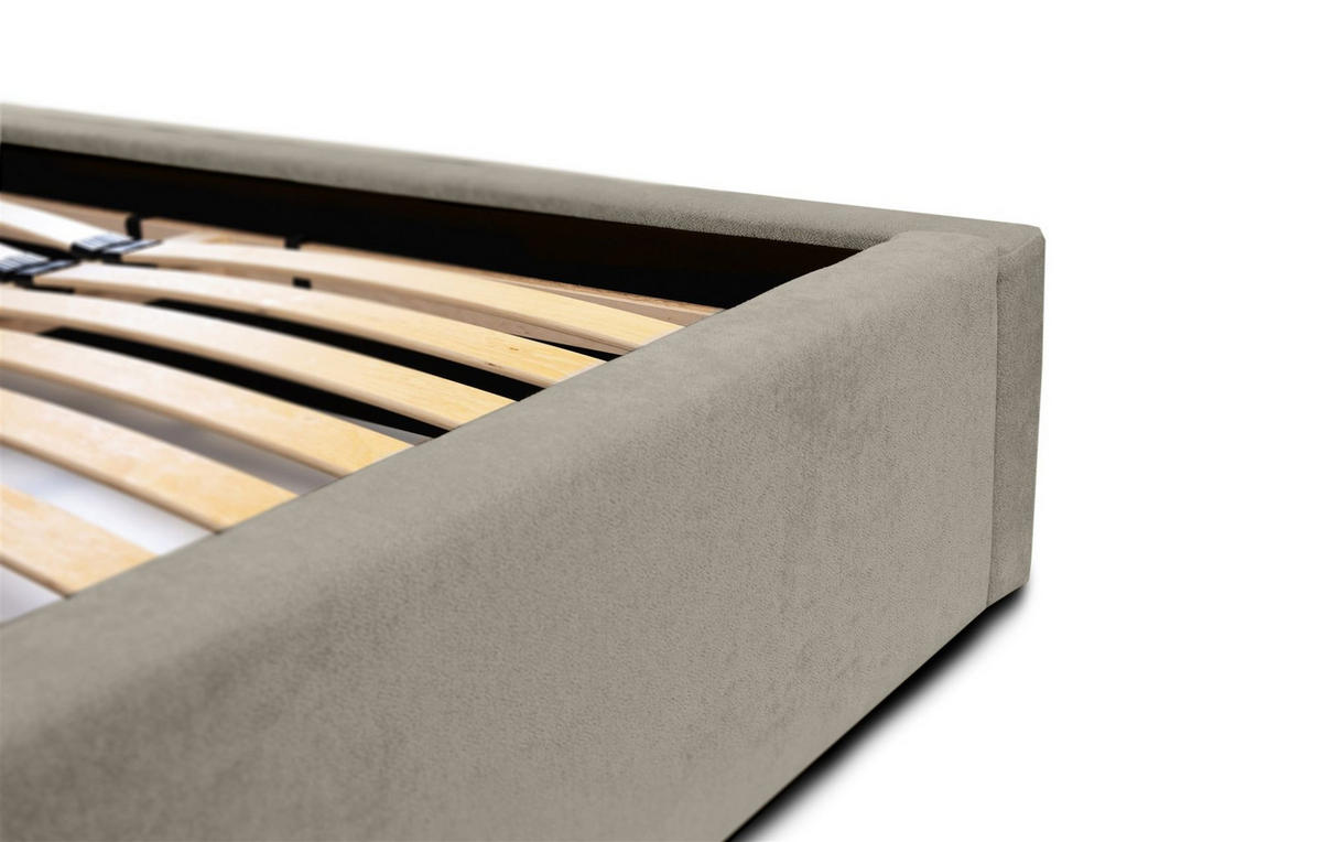 POLSTERBETT Amada Komplettset - Greige, Holzwerkstoff/Textil (160/200cm) - Fun Möbel