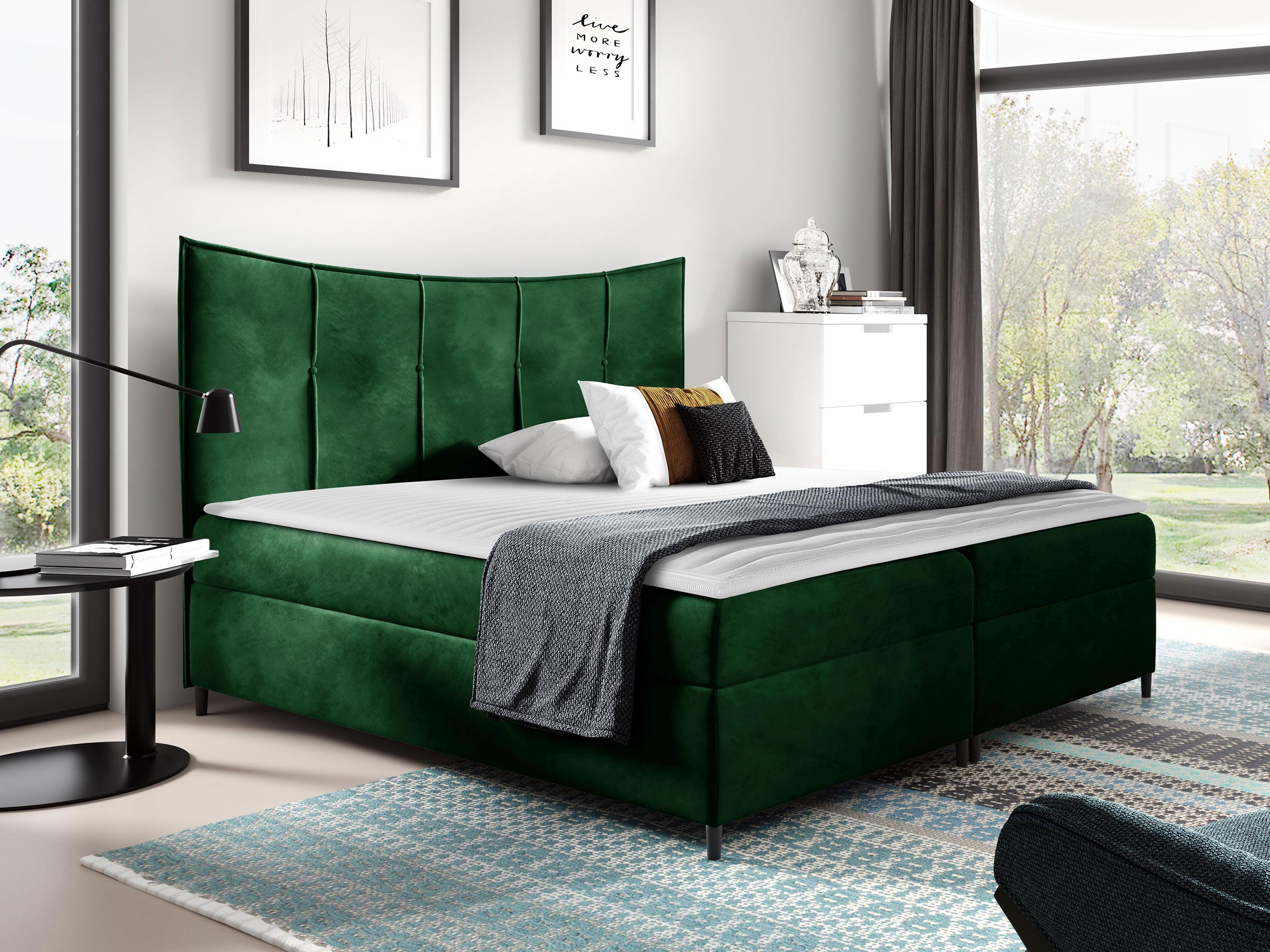 BOXBETT Bergamo - Smaragdgrün, Holz (140/200cm) - MIRJAN24