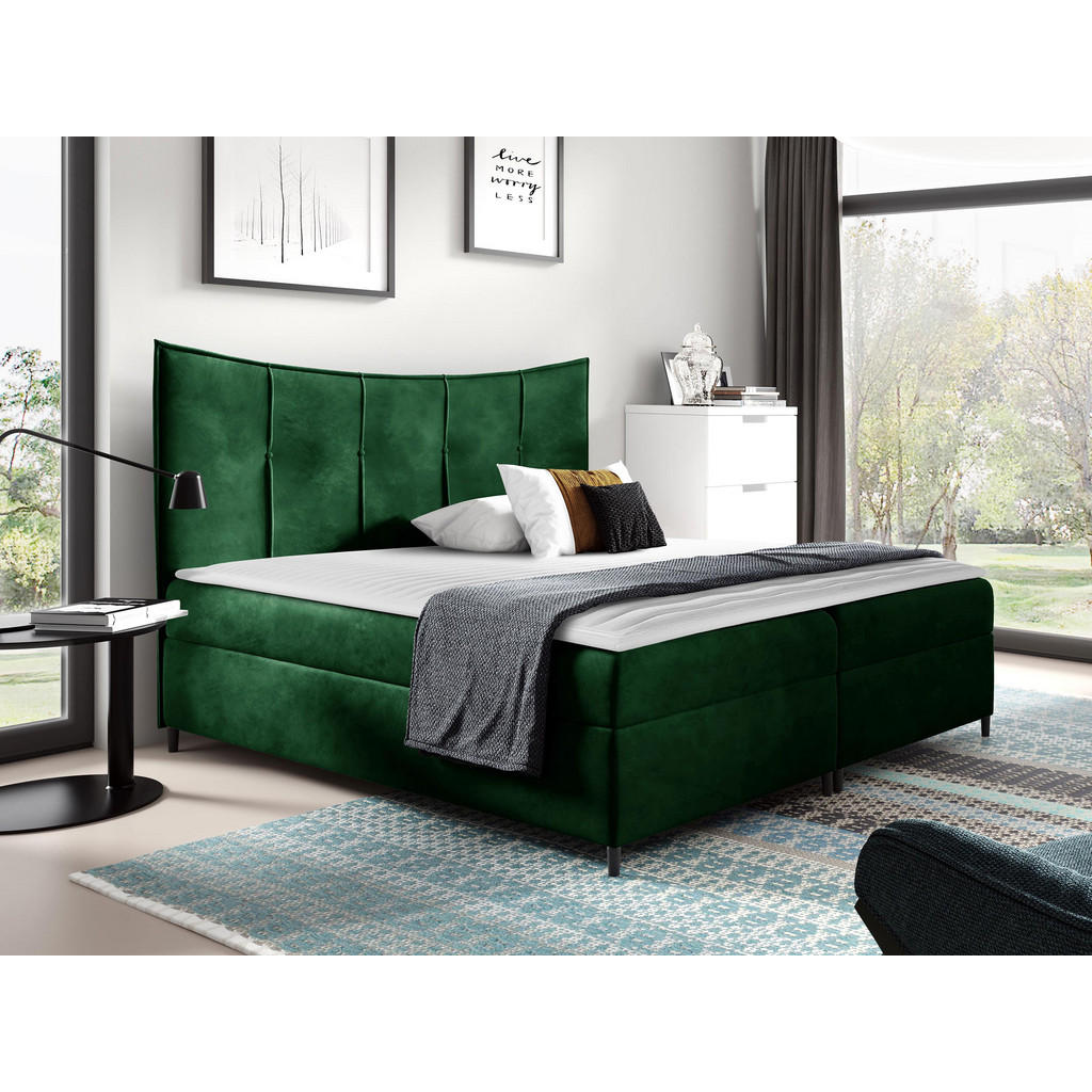 Thumbnail - Mirjan24 Boxbett, Smaragdgrün, Holz, H3, 120x200 cm, Schlafzimmer, Betten, Boxspringbetten