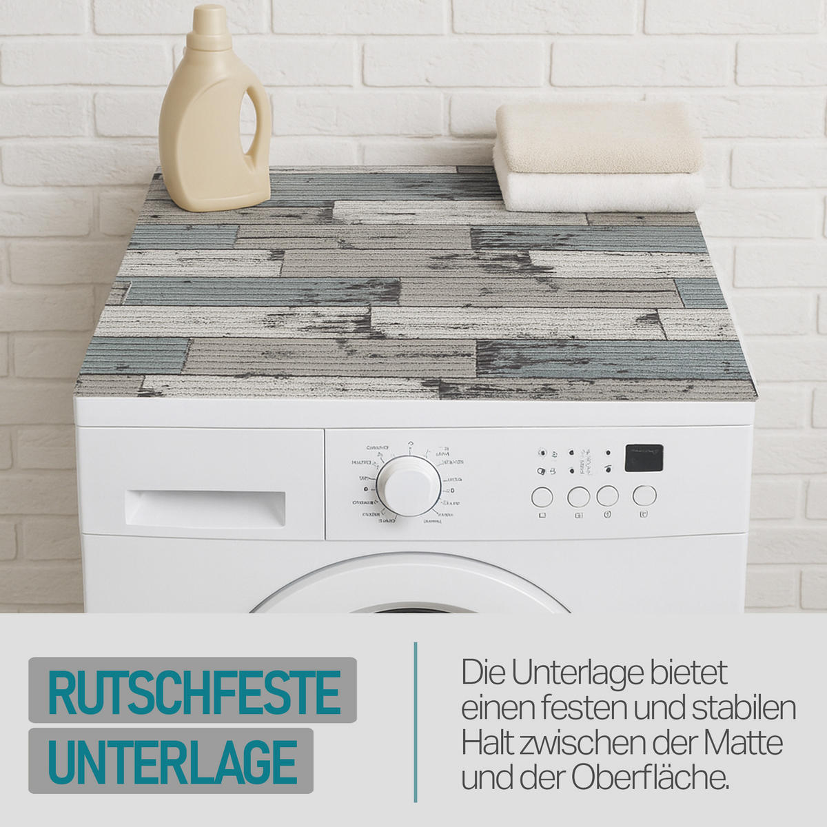 WASCHMASCHINENAUFLAGE 60x60 cm Klinker Grau - Blaugrau, Kunststoff (60/60cm) - Bestlivings