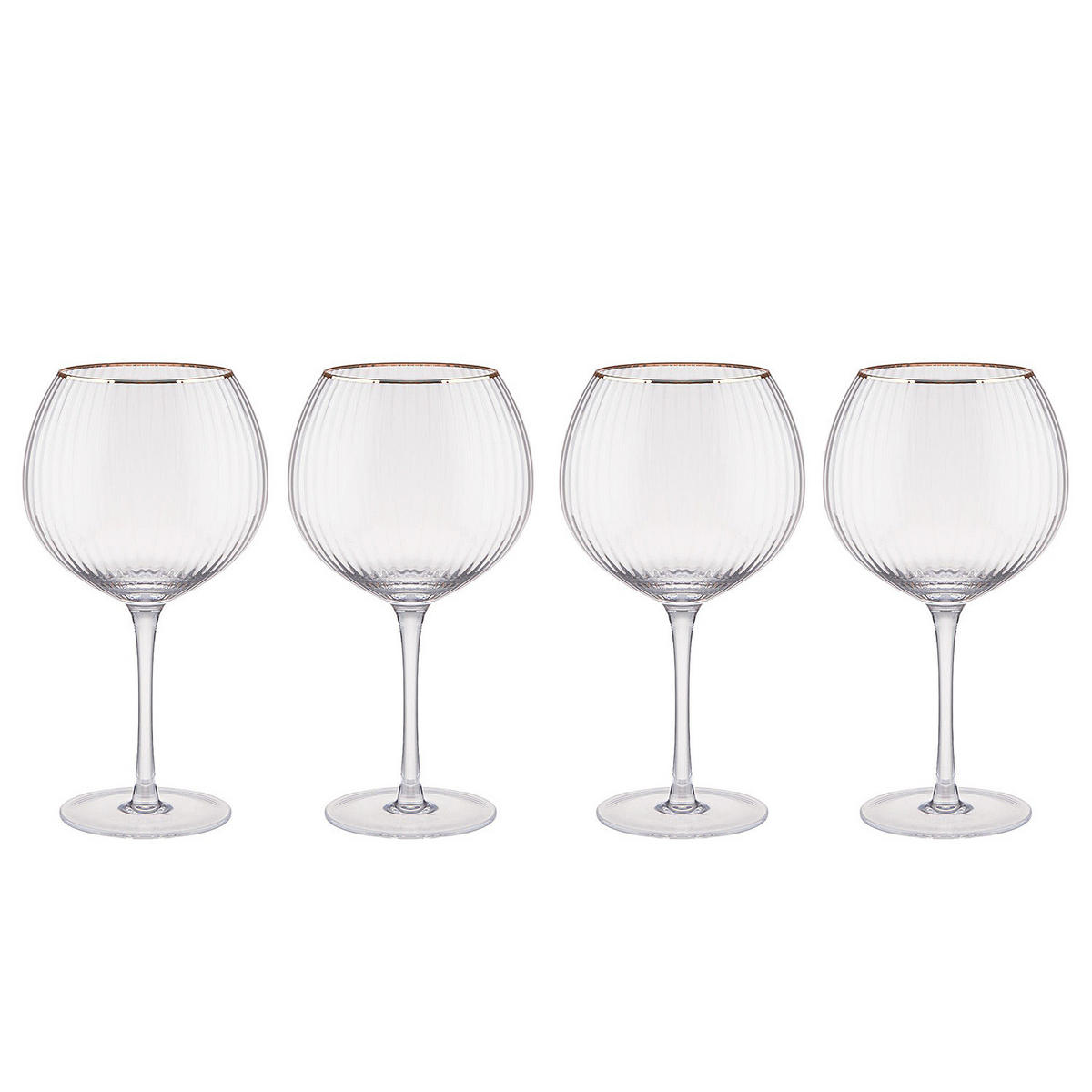 GINGLAS (4er Set) Golden Twenties - Transparent, Glas (0.65L) - BUTLERS