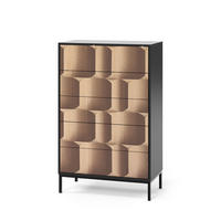 KOMMODE Eliza Schwarz/Eiche 76 x 120 cm mit 5 Schubladen - Eichefarben/Schwarz, Holzwerkstoff (76/120/40cm) - Vicco