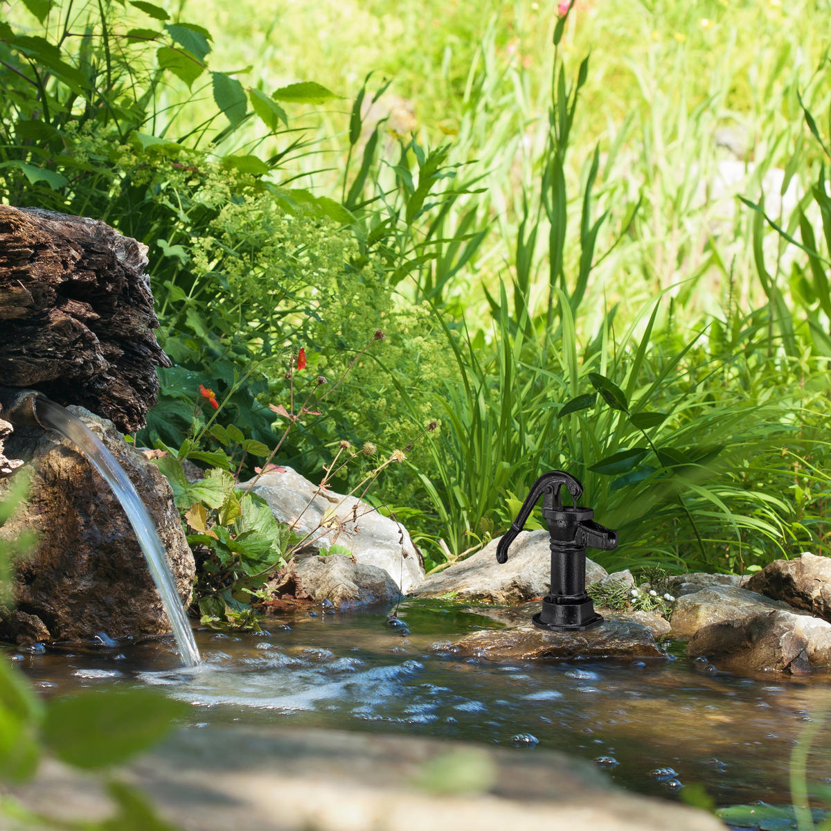 ČERPADLO Deco - černá, kov (10.5/13.5/22.5cm) - Relaxdays