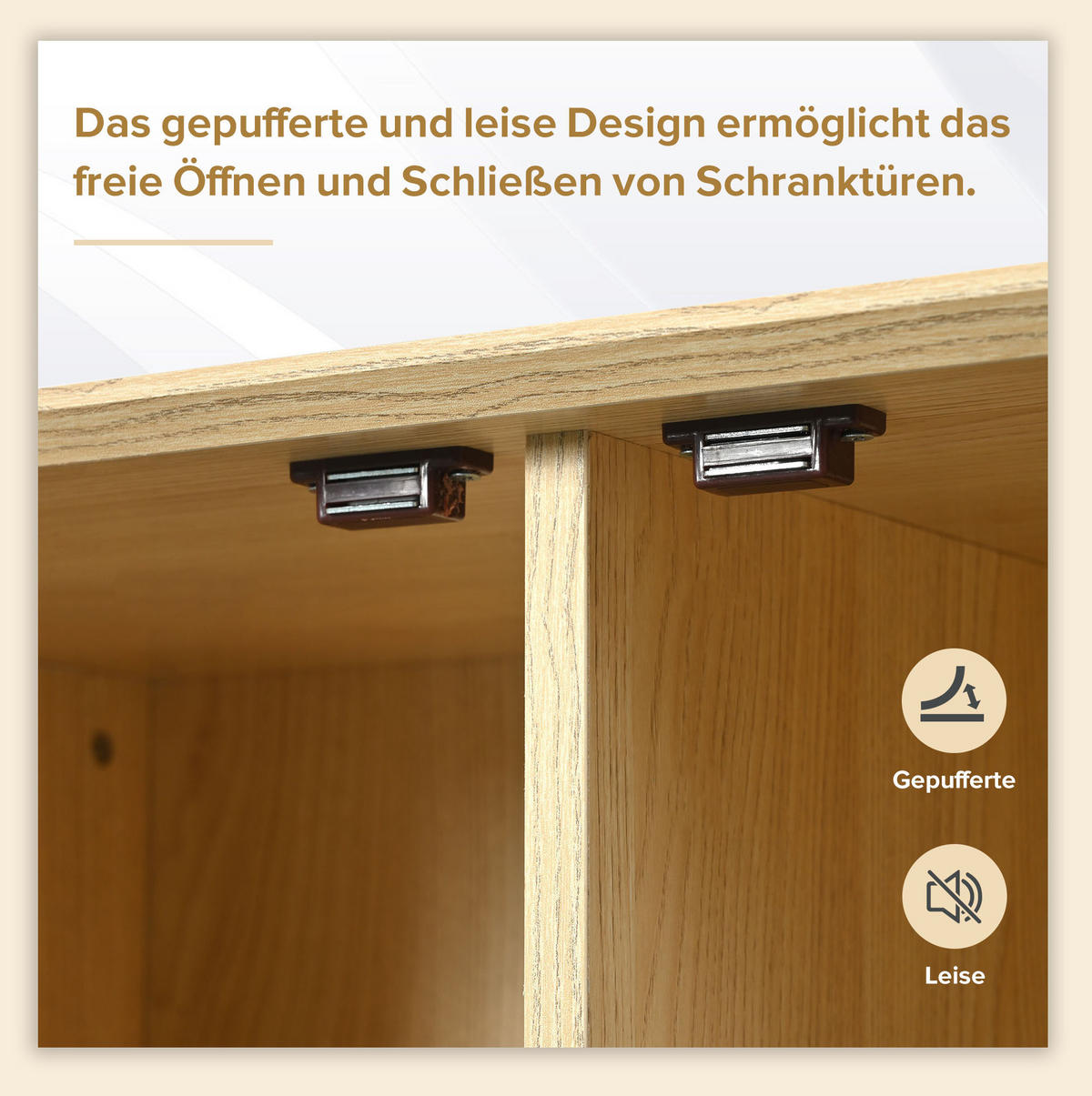 SIDEBOARD mit Schublade und 2 Türen 120 x 40 x 80 cm Eiche - Braun, Holzwerkstoff (120/80/40cm) - Meubliv