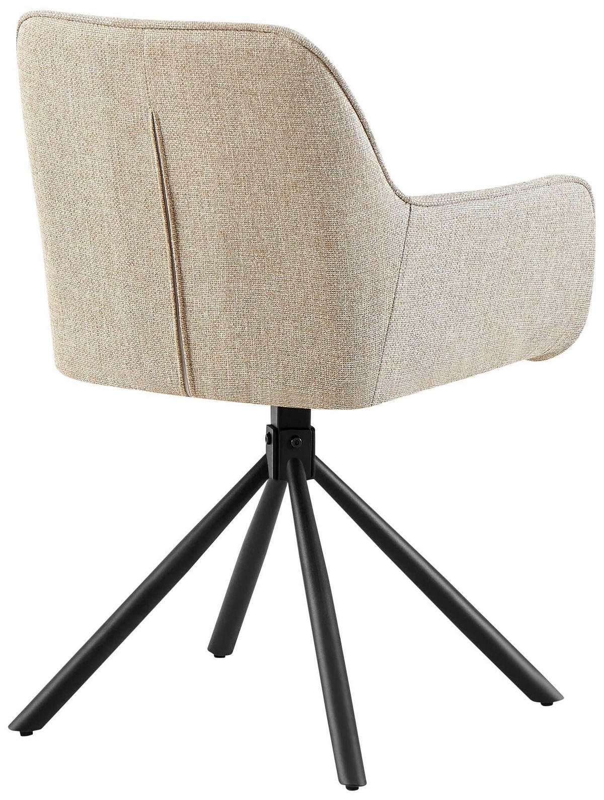 ARMLEHNENSTUHL 2er Set Stoff Taupe - Taupe/Schwarz, Textil/Metall (58/84/59cm) - CLP