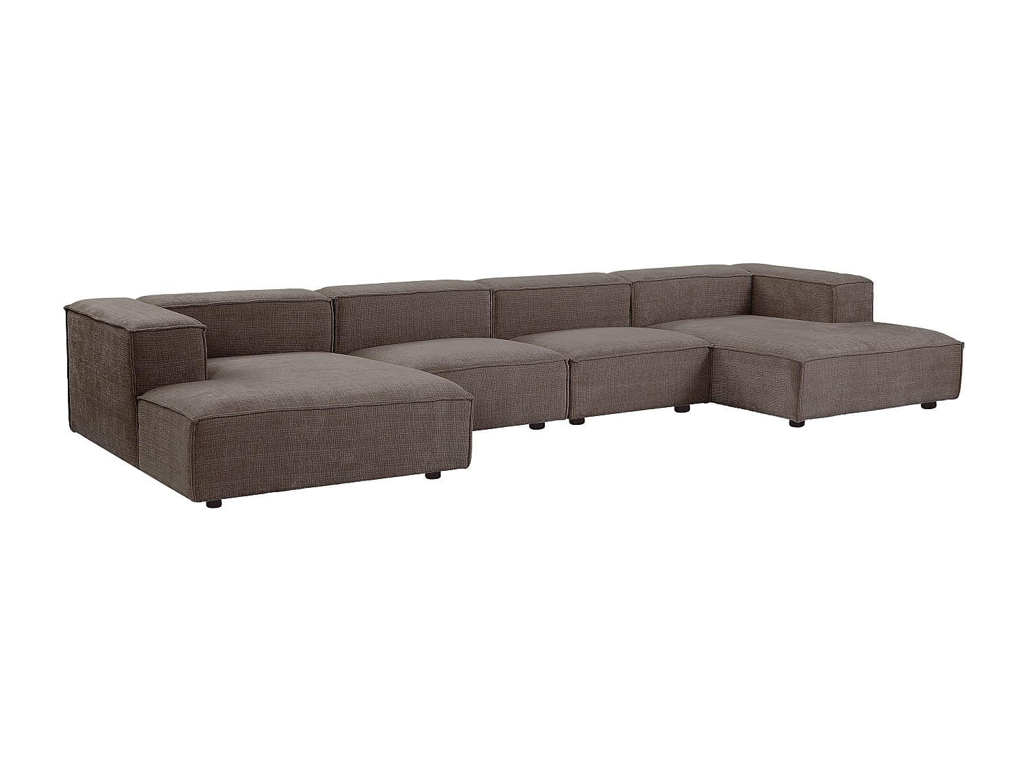 MODULIERBARES Sofa - 5 Personen - stoff - taupe Ruzolo - Taupe, Textil (420/67/169cm) - Vente-Unique